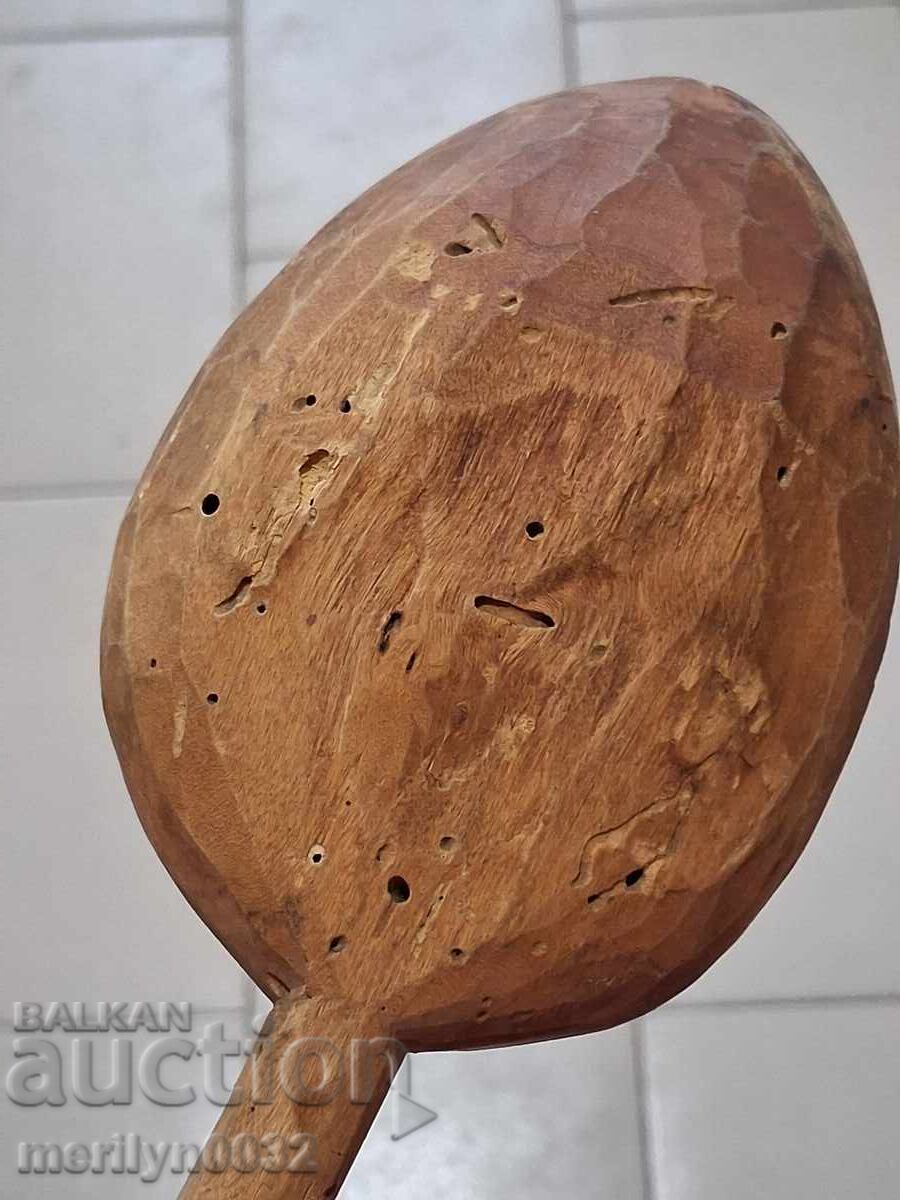 Very old wooden spoon, ladle, wooden - 7