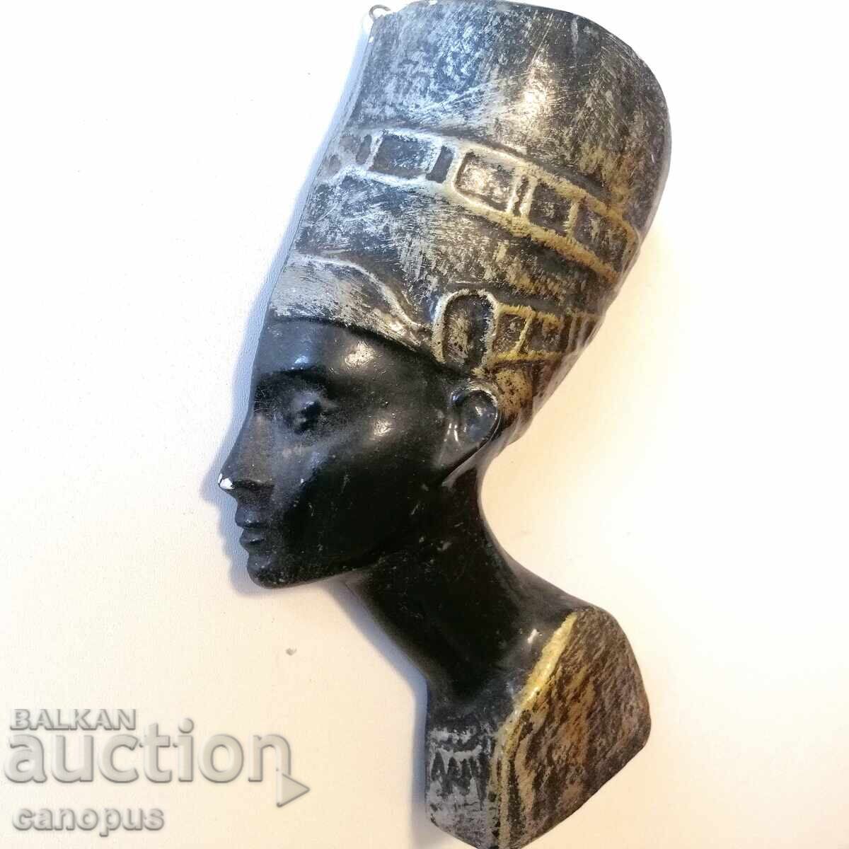Vintage Egyptian Nefertiti figure for wall hanging decor