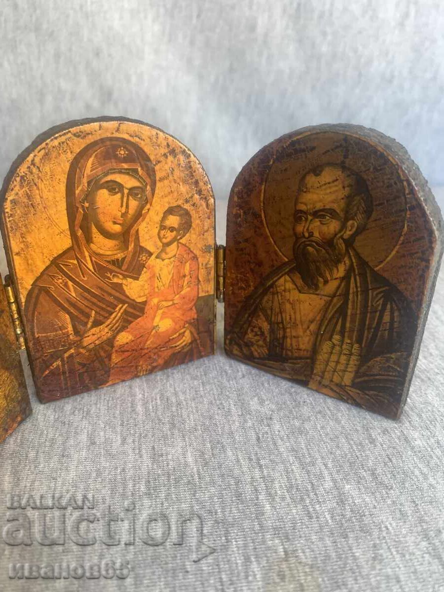 дървен триптих с икони, - 5 дървен триптих с икони, - 5