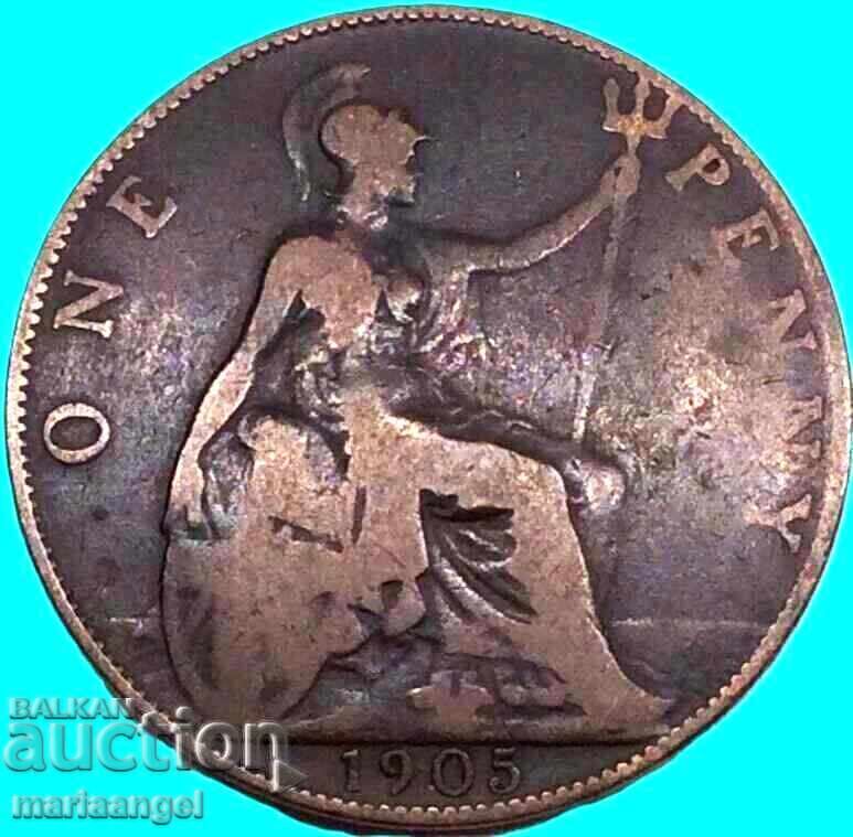 Великобритания 1 пени 1905 крал Едвард lVII с цена € 2.44 | 4.77 лв.