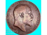 Marea Britanie 1/2 penny 1908 Eduard VII 26mm bronz