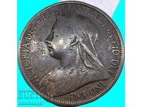 Marea Britanie 1 Penny 1901 Regina Victoria 30mm bronz
