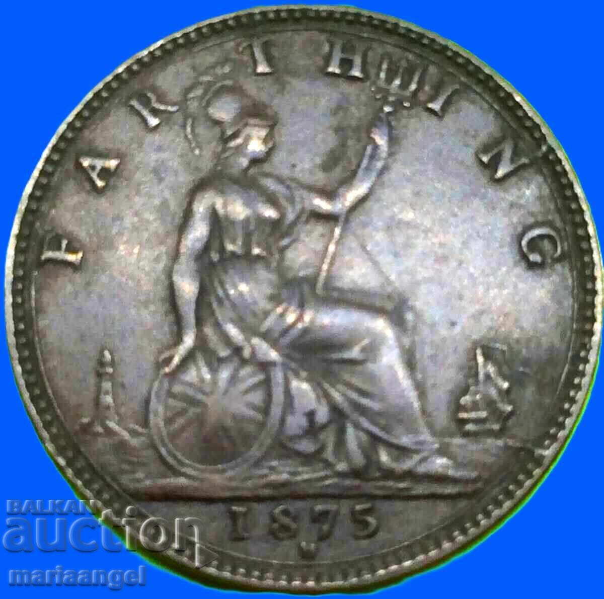 Marea Britanie 1 Farthing 1875 H Young Victoria - 6
