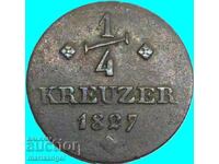 1/4 Kreuzer 1827 Γερμανία Hessian Med