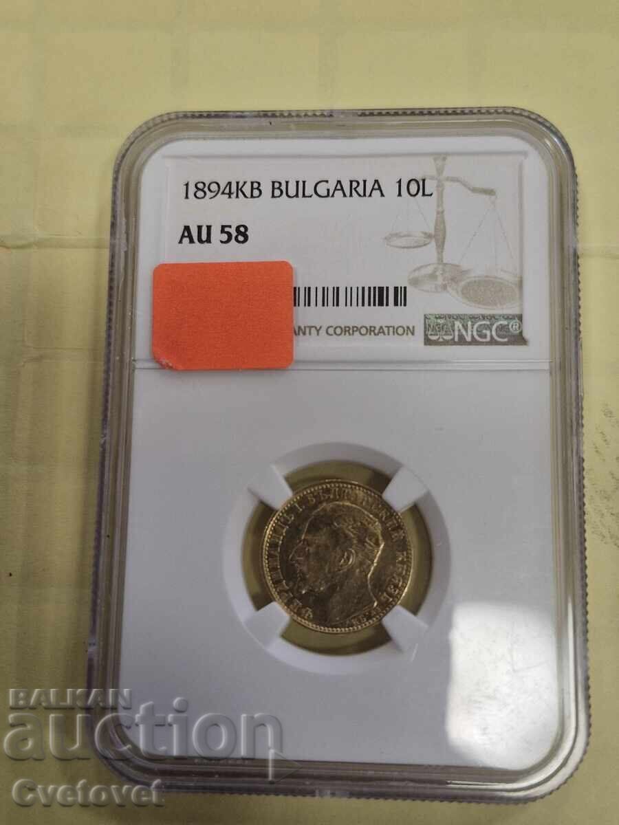 10 leva 1894 AU58 NGC - 5
