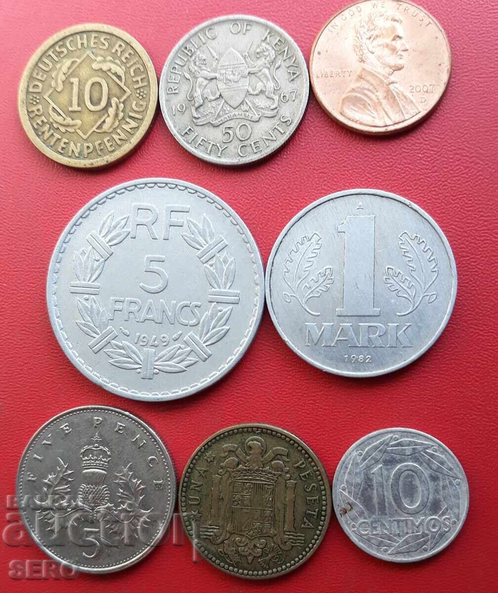 Mixed lot of 8 coins