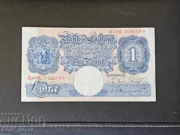 1 Pound (Extraordinary Wartime Issue; with thread) ND (1940-1948)