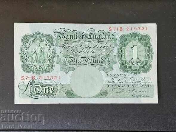1 liră (Seria A; Marea Britanie, cu fir de siguranță) ND (1949-1955)