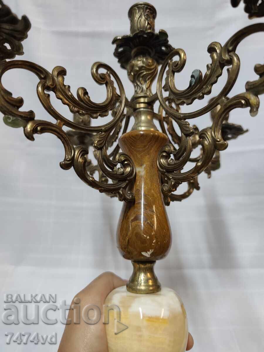 Livrarea Masiv sfeșnic antic vintage în stil Rococo/Baroc