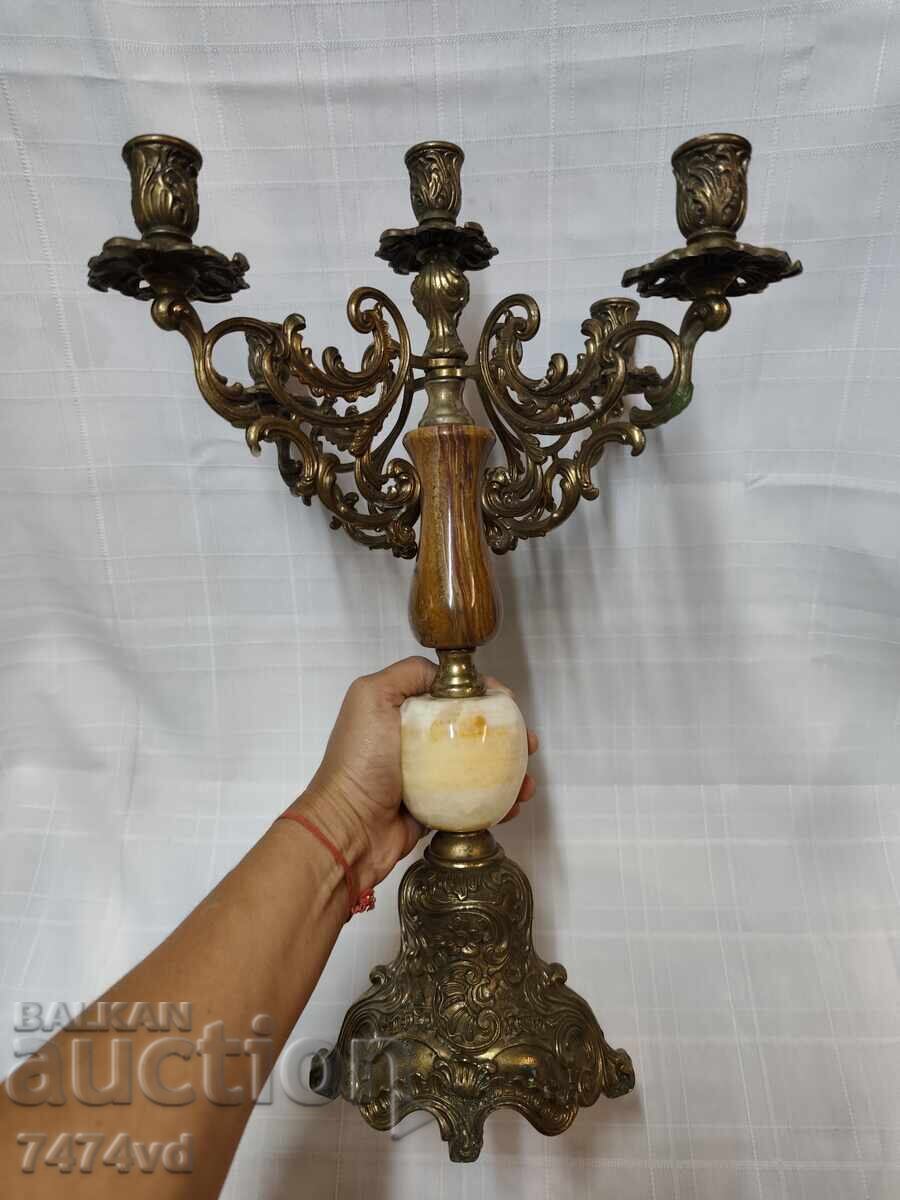 Masiv sfeșnic antic vintage în stil Rococo/Baroc