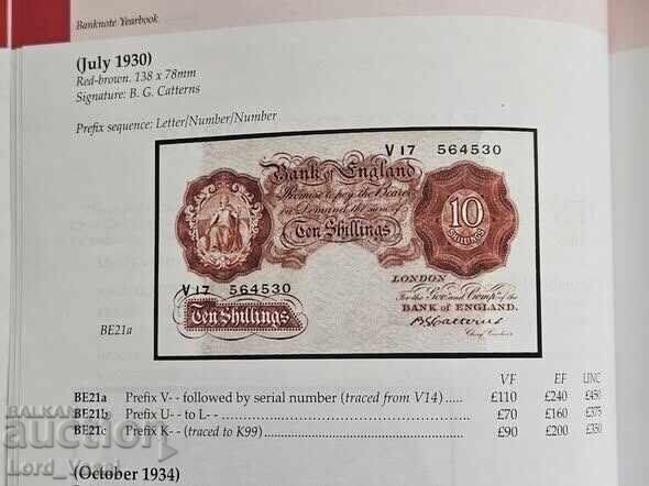 Livrarea 10 șilingi ND (1929-1934 Seria A; Britania, fără fir)