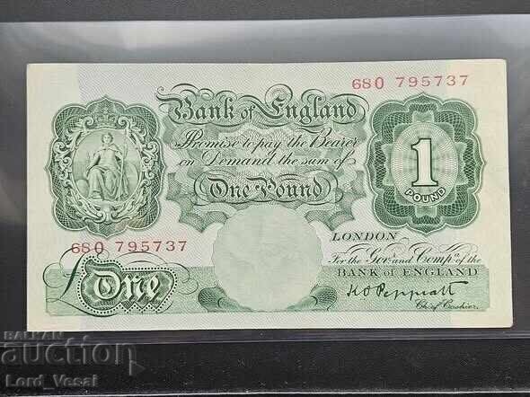 1 liră ND (1934-1948) Seria A; Marea Britanie, fără fir de siguranță