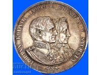 Dublu Taler 1872 Germania 37g Saxonia jubiliar 50 ani 1822-1872