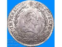 20 кройцера 1809 Австрия А - Вена - рядка година Патина