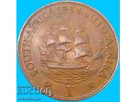 1 Пени 1934 Южна Африка Джордж V 1910-1936 9,42g