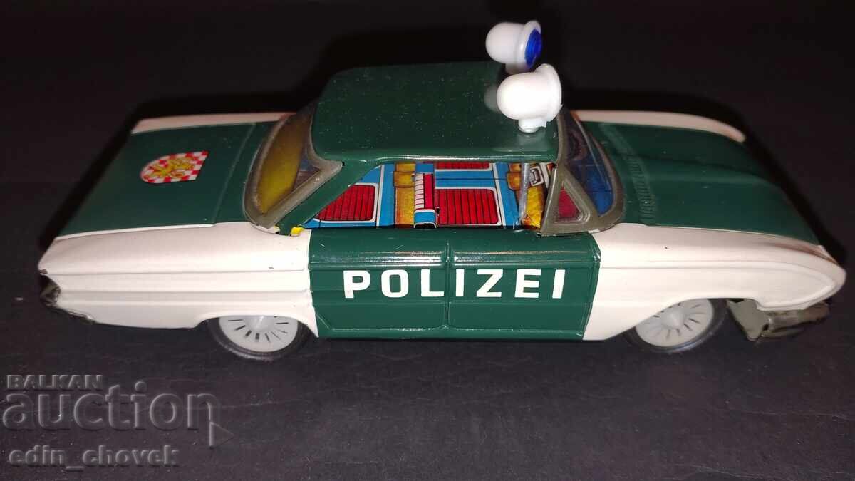 Jucărie veche din tablă mașină de poliție cu sirene mobile - 5