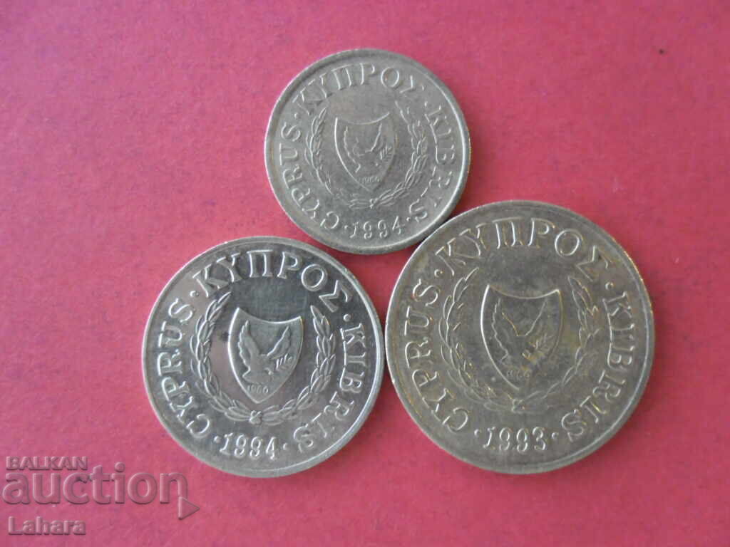 1, 2 και 5 σεντ 1994 Κύπρος με τιμή € 0.01 | 0.02 BGN 1, 2 και 5 σεντ 1994 Κύπρος με τιμή € 0.01 | 0.02 BGN