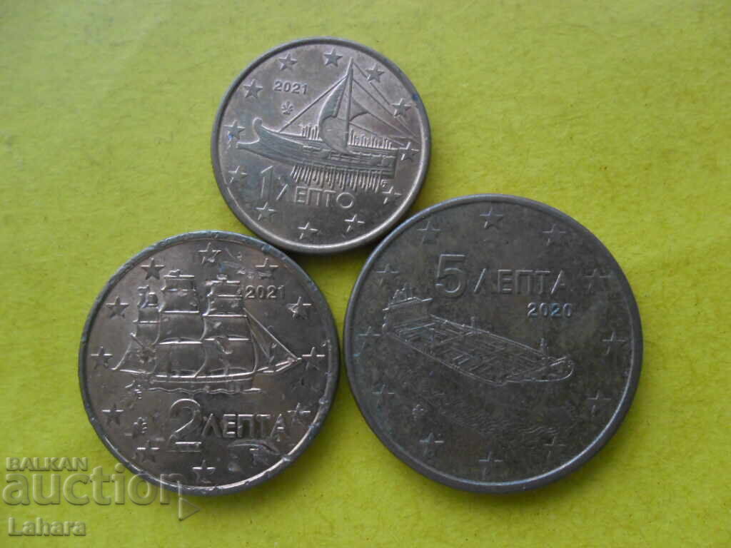 1, 2 și 5 cenți 2021 Grecia