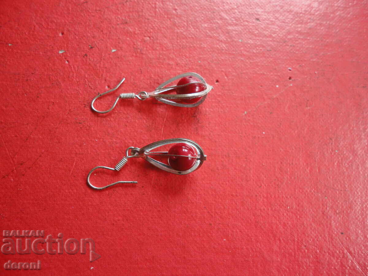 Auction  Silver-plated earrings with stones 5