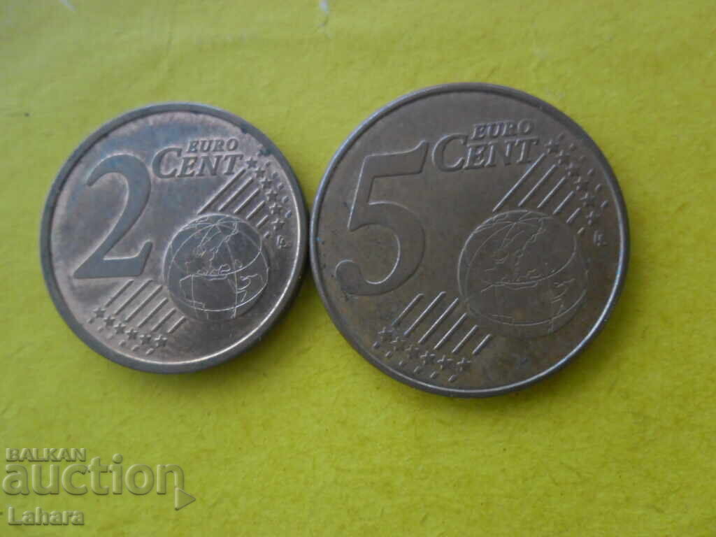 1 и 5  цента 2022 г. Гърция с цена € 0.01 | 0.02 лв.