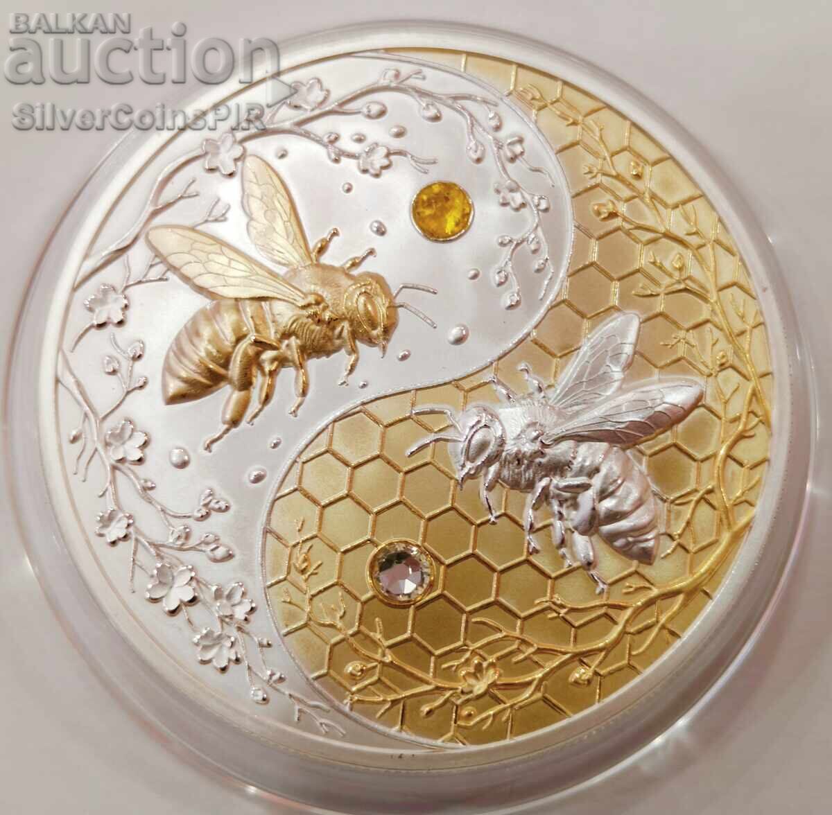 Monedă 5 oz Yin-Yang Bee 2026 Round Monedă 5 oz Yin-Yang Bee 2026 Round