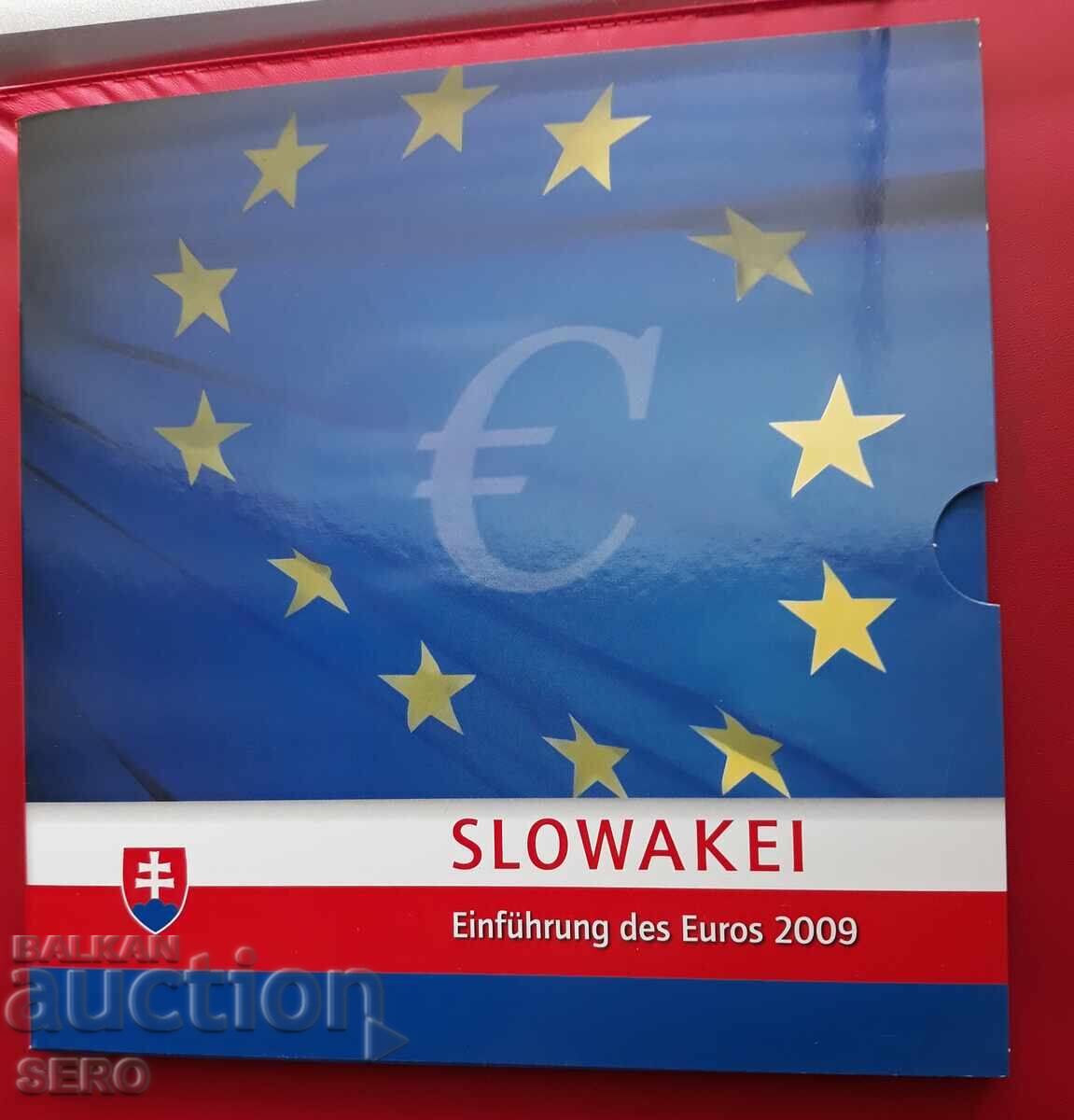 Slovacia-SET 2009 din 8 monede euro + 3 timbre poștale