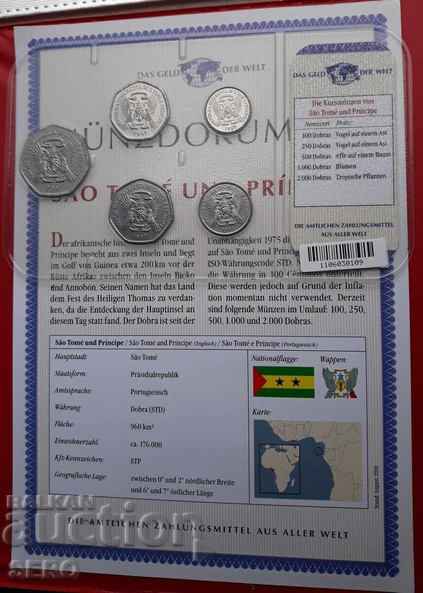 São Tomé și Príncipe - SET 1997 din 5 monede cu preț € 9.00 | 17.60 BGN