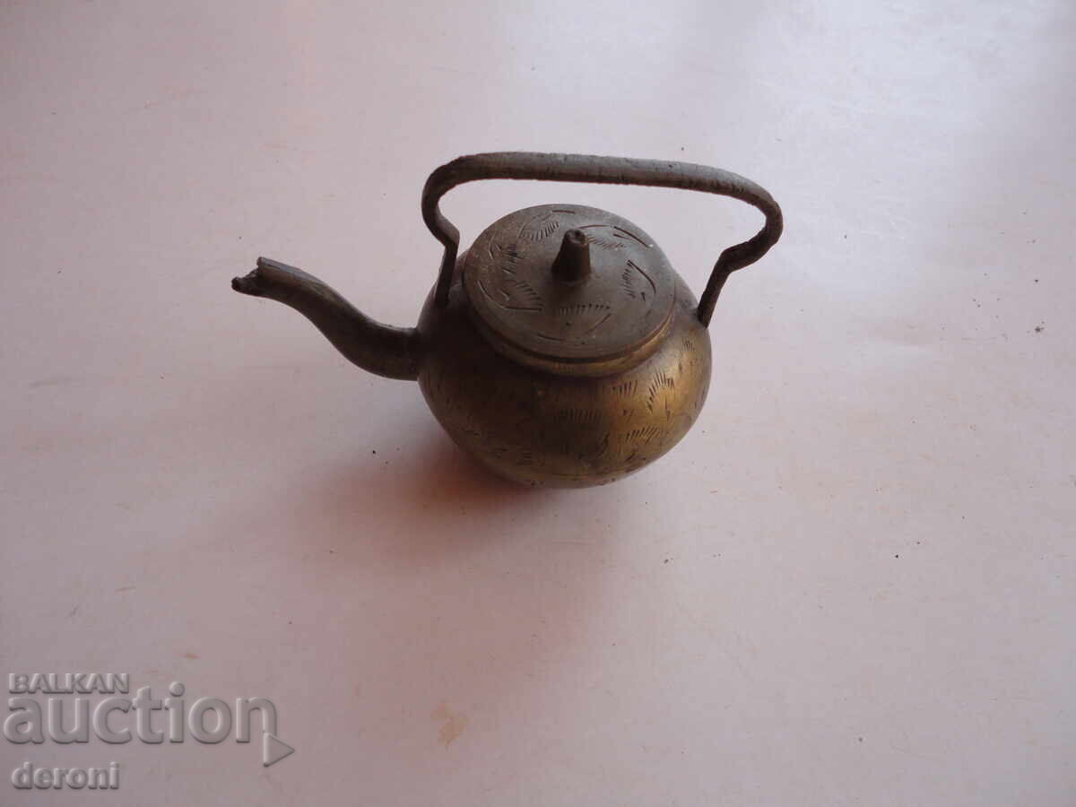 Antique bronze teapot vessel engravings - 7