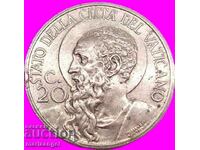 20 centesimi 1933-1934 Vatican Pius al XI-lea Jubileu