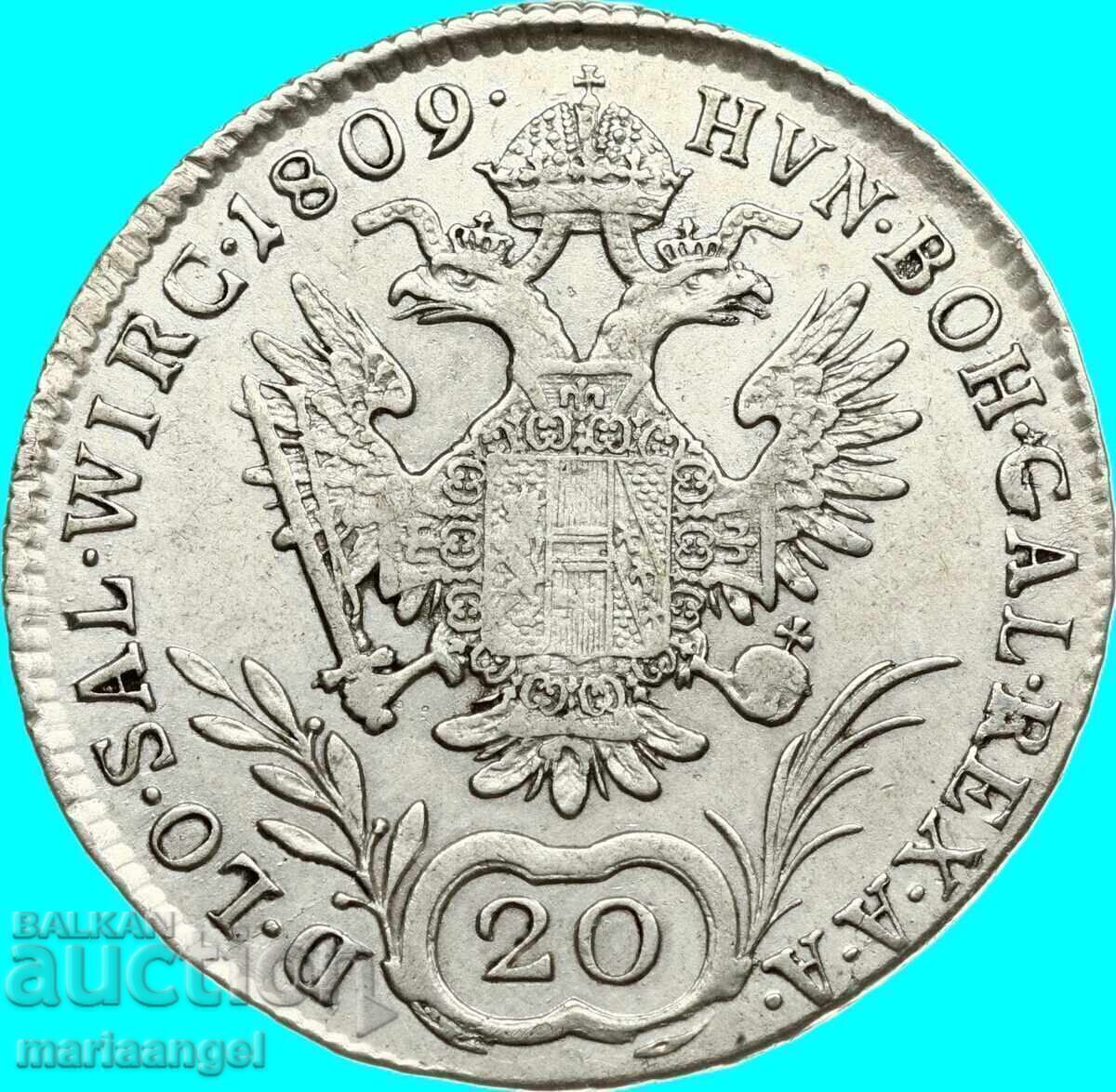 Доставка на 20 кройцера 1809 Австрия А - Вена имп.Франциск I Доставка на 20 кройцера 1809 Австрия А - Вена имп.Франциск I