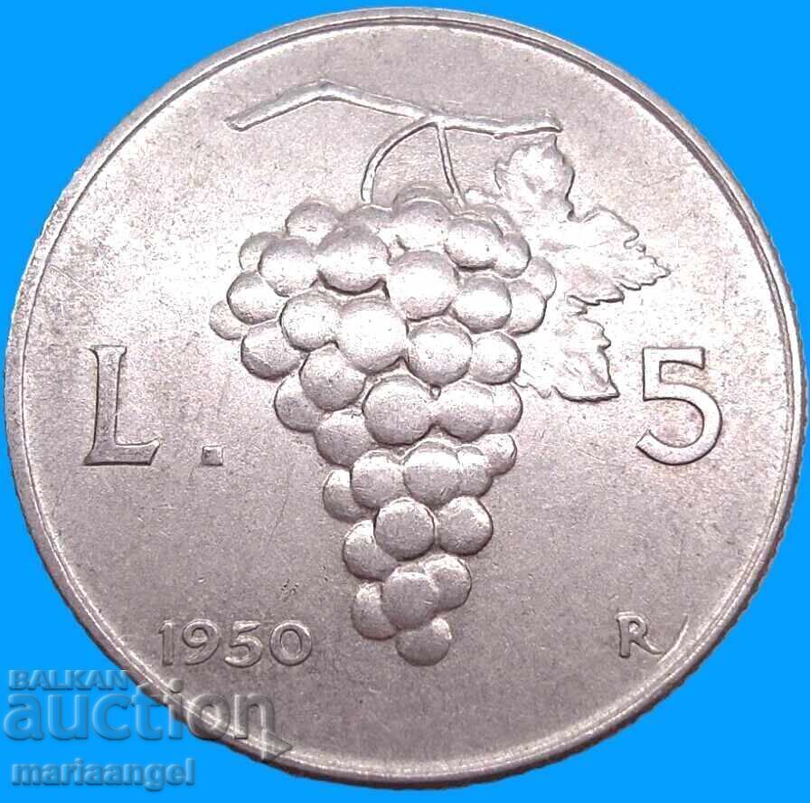 5 Lire 1950 Italia