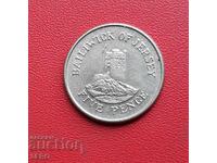 Isle of Jersey-5 pence 1990
