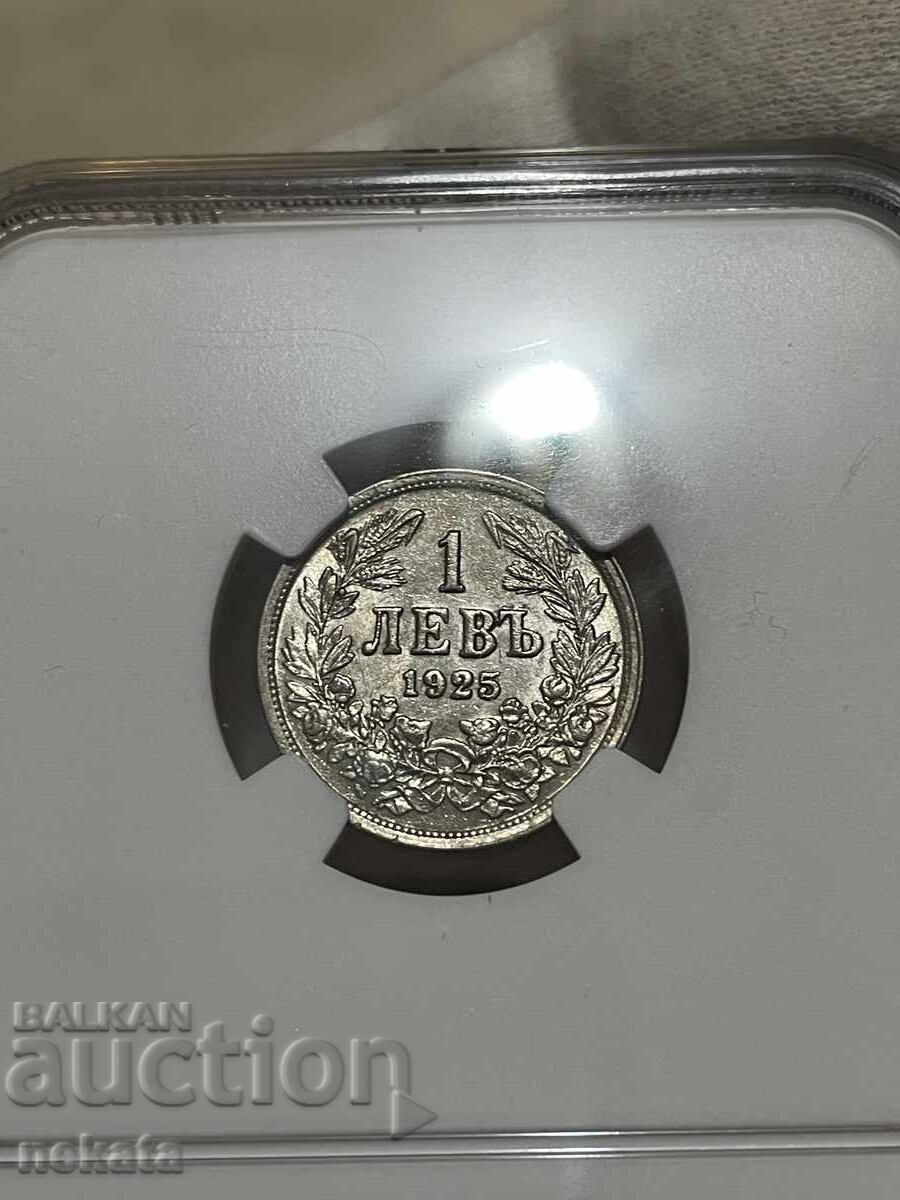 Licitație 1 leu 1925 MS62 NGC