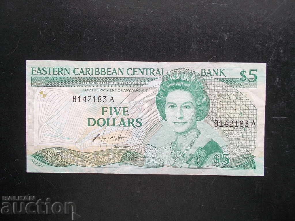 Eastern Caribbean $5, 1985
