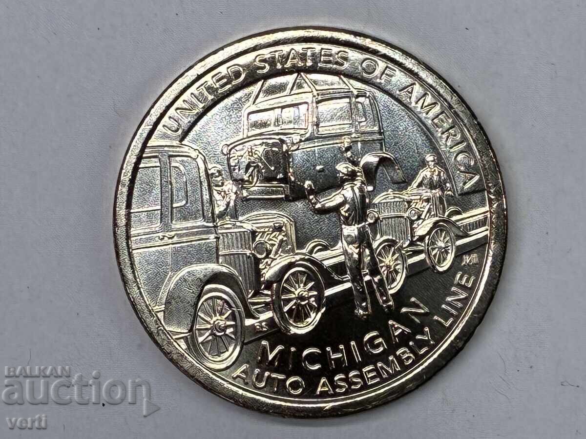 SUA 1 dolar 2025 D - Michigan. Linie de asamblare auto