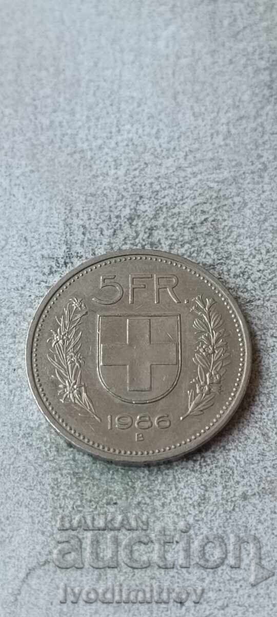 Ελβετία 5 φράγκα 1986 B