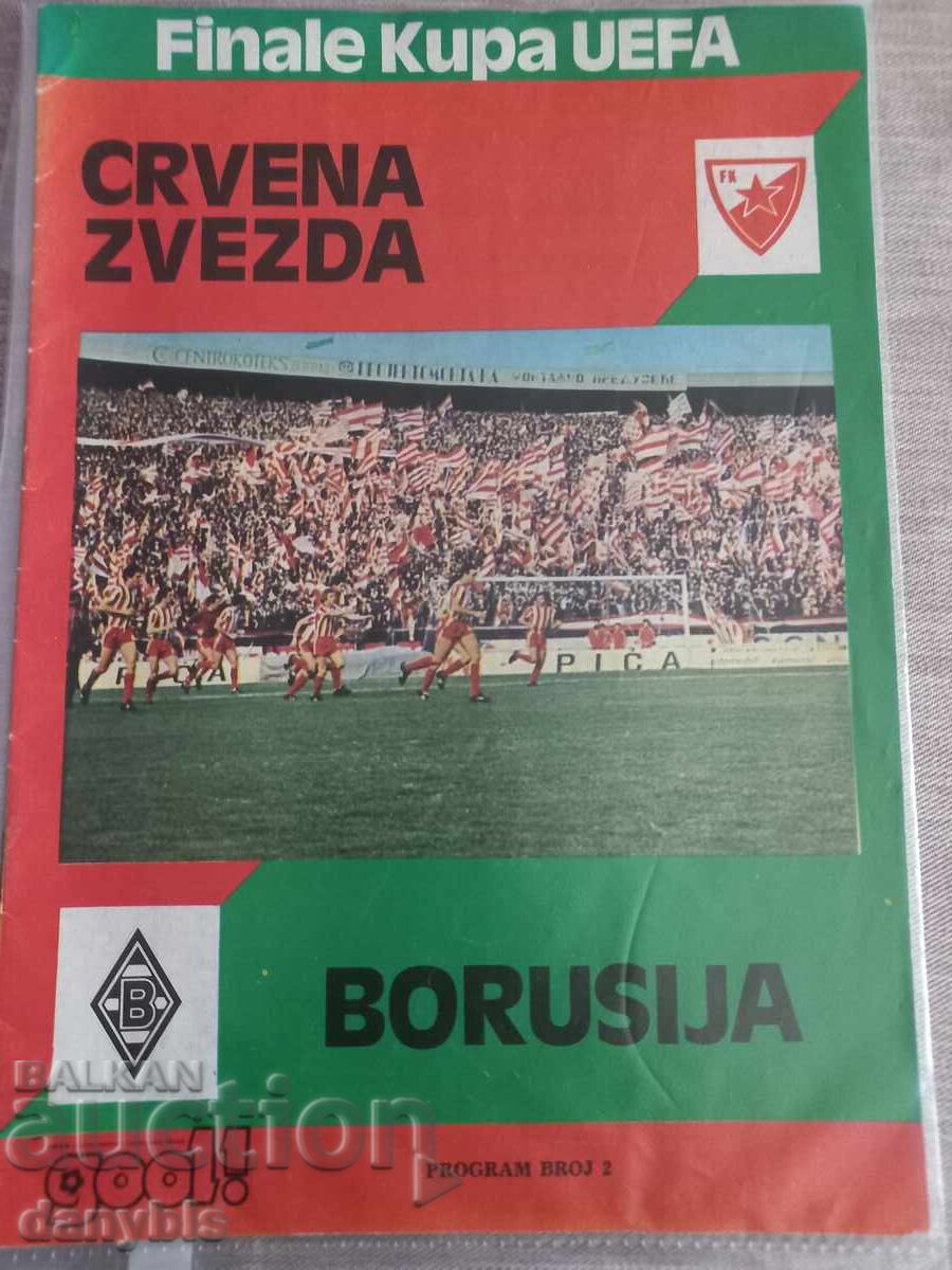 Program de fotbal - Steaua Roșie - Borussia - Finala UEFA