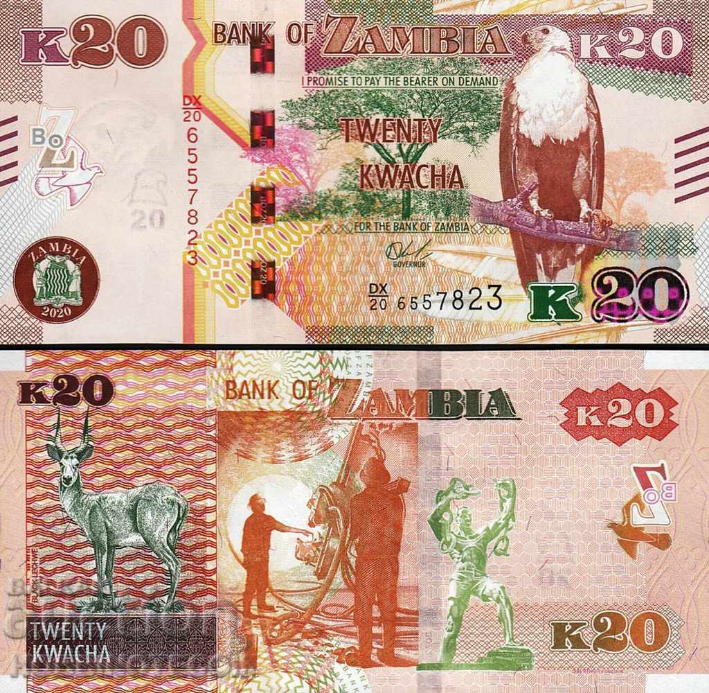 ZAMBIA ZAMBIA 20 τεύχος Kwachi - τεύχος 2020 NEW UNC