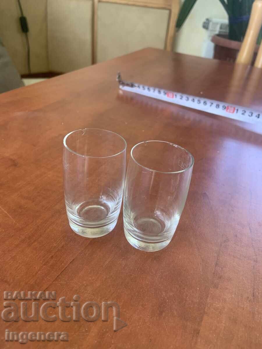 PAHAR PENTRU RAKI VECHI DIN STICLĂ SUBȚIRE - 50 ML - 2 BUC