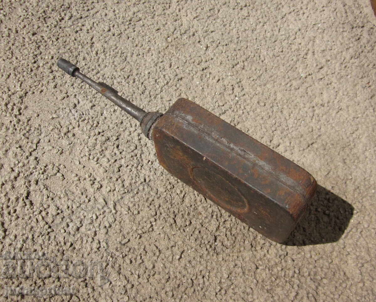 ВСВ старинна военно полева метална масльонка - 5