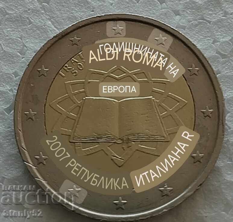 2 евро Италия 2007 год.Юбилейна. с цена € 10.00 | 19.56 лв.