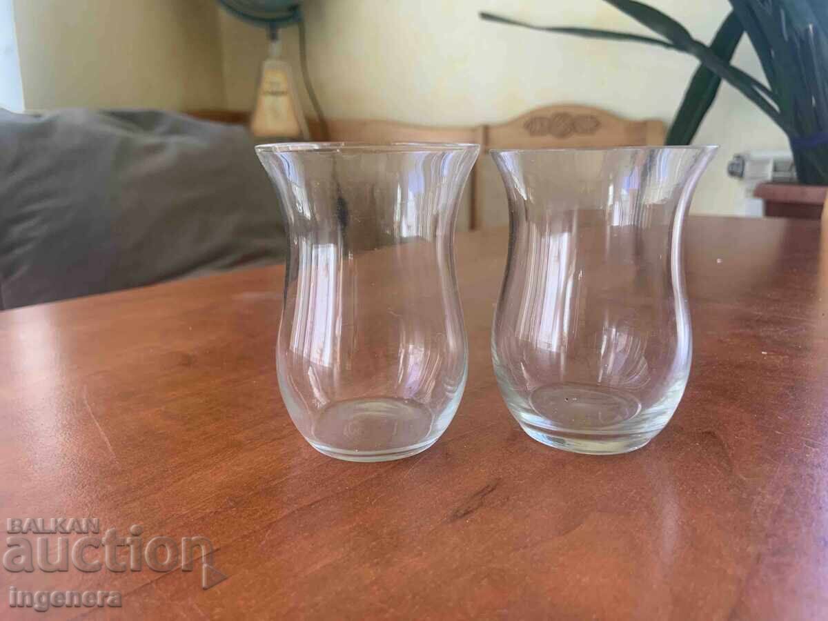 PAHAR PAHAR PENTRU RAKI VECHI STICLĂ ORNAMENTE DIN PERIOADA SOCIALISTĂ-2 BUC