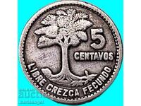 Guatemala 5 centavos 1955 silver