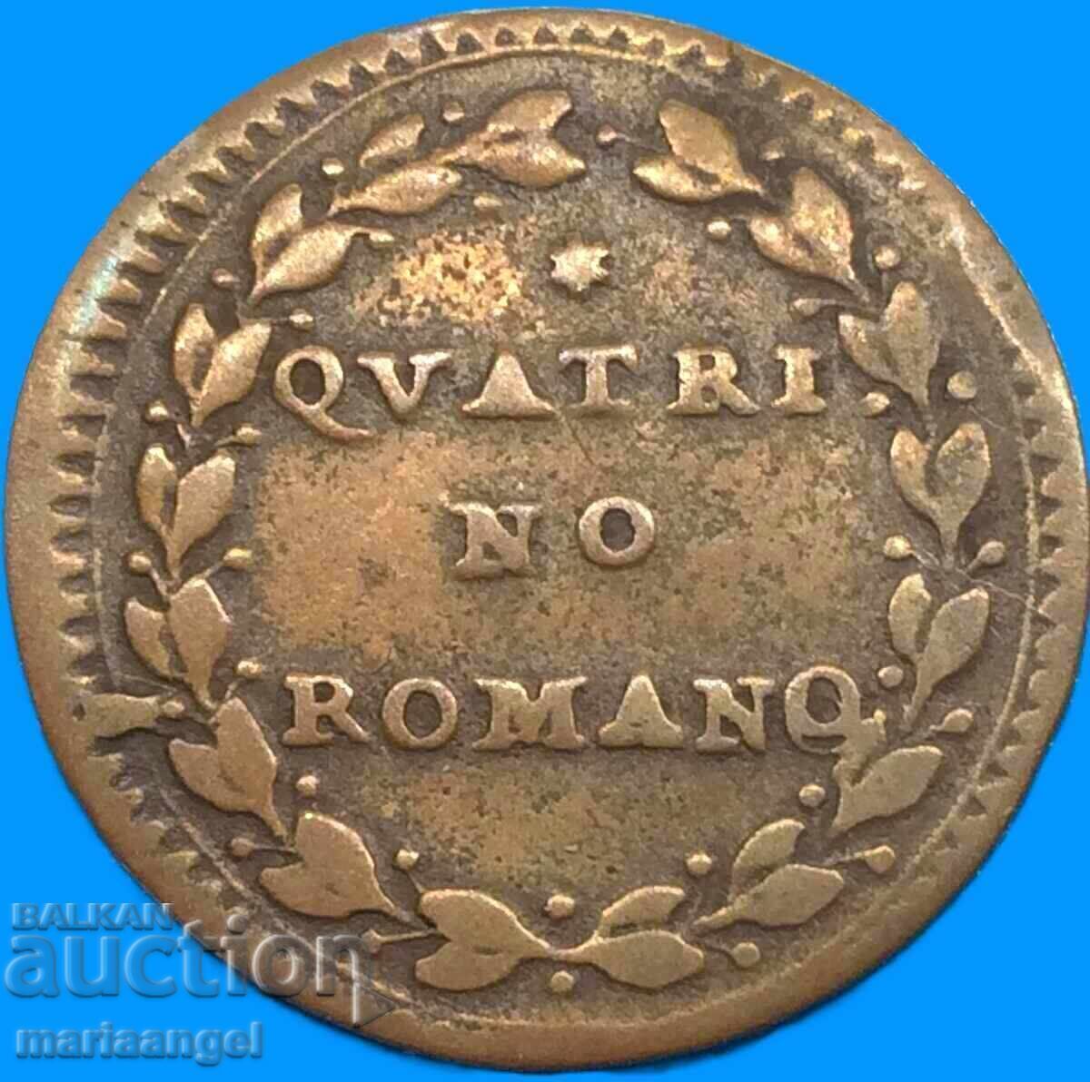 Quattrino Romano Vaticano Pio VI 1775-1799 - 5 Quattrino Romano Vaticano Pio VI 1775-1799 - 5