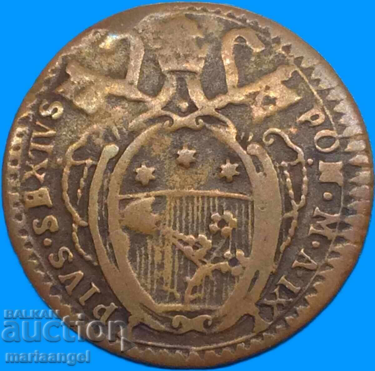 Quattrino Romano Vaticano Pio VI 1775-1799 - 6 Quattrino Romano Vaticano Pio VI 1775-1799 - 6