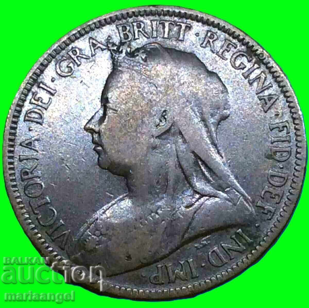 1 farthing 1896 Marea Britanie Victoria cupru