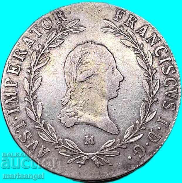 20 creițari 1819 M-Milano Austria pentru Italia - rară și scumpă 20 creițari 1819 M-Milano Austria pentru Italia - rară și scumpă