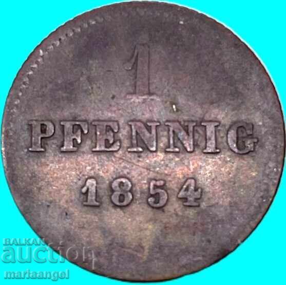 1 pfennig 1854 Germania Bavaria Maximilian - 6
