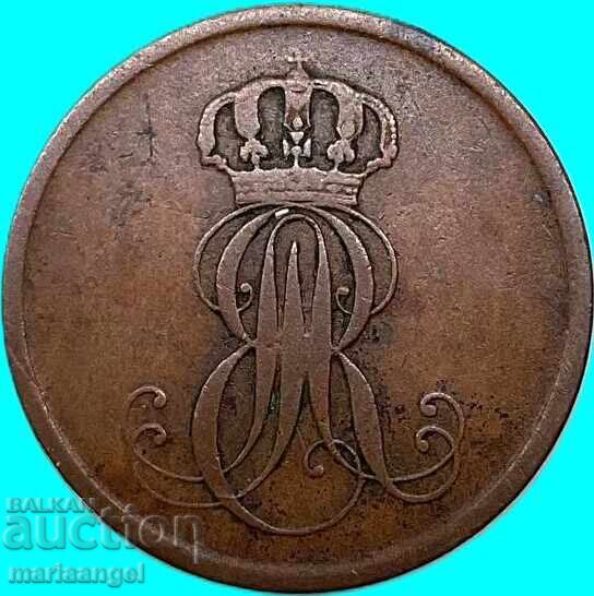 2 пфенига 1851 Германия Хановер 2 пфенига 1851 Германия Хановер