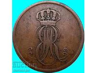 2 пфенига 1851 Германия Хановер